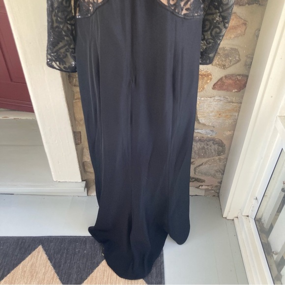 Tadashi Shoji PARULA GOWN Sheer Sequin Maxi Dress APU2132LX-BK/ND 18Q - Picture 10 of 16